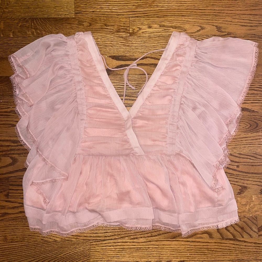 V-neck ruffle top
